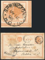 ORANGE FREE STATE: Postal Card Sent From SPRINGFONTAIN To Berlin On 16/MAY/1898, With Some Stain Spots Else Excellent, V - Autres - Afrique