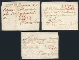 PERU: 3 Complete Folded Letters Dated 26/AP And 26/JUL/1806 And 26/JUL/1807, With Interesting Considerations About Revol - Pérou