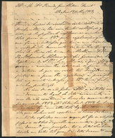 PORTUGAL: Entire Letter (with Interesting Text) Sent From Lisboa To Campinas On 21/JUL/1869, With Transit Mark Of Rio De - Other & Unclassified