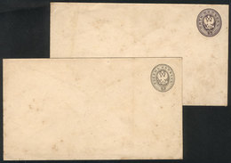 RUSSIA: 2 Very Old Stationery Envelopes, With Some Age Spots, Interesting! - Otros & Sin Clasificación