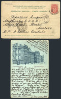 RUSSIA: Postcard Sent From Kiel To Brazil On 30/OC/1902, VF Quality! - Other & Unclassified