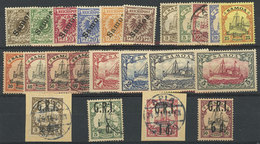 SAMOA (GERMAN COLONY): Lot Of Used Or Mint Stamps (some Without Gum, The High Value Of 5Mk. VF Quality), Most Of Fine To - Samoa