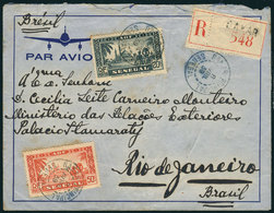 SENEGAL: Registered Airmail Cover Franked With 21Fr. (Sc.171 + Other Values), Sent From Dakar To Rio De Janeiro On 8/AP/ - Altri & Non Classificati