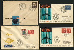 SWEDEN: 1954 To 1979, 8 Corvers Or Cards Flown VIA THE NORTH POLE To Various Destinations (Alaska, USA Etc.), First Flig - Autres & Non Classés