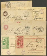 SWITZERLAND: 7 Postal Stationeries Used Between 1875 And 1898, With Some Nice Cancels, Small Faults, Low Start! - Sonstige & Ohne Zuordnung