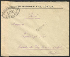 SWITZERLAND: Commercial Cover Sent STAMPLESS To Brazil Without Any Due Marks, Censored At Left, VF Quality! - Other & Unclassified