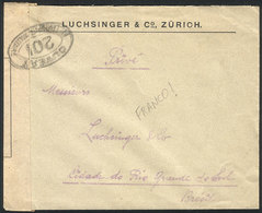 SWITZERLAND: Commercial Cover Sent STAMPLESS To Brazil Without Any Due Marks, Censored At Left, VF Quality! - Altri & Non Classificati