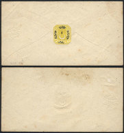 TURKEY: Stationery Envelope Of 1Ghr. Yellow Of The Year 1871, With Embossed Control Mark, Fine Quality! - Sonstige & Ohne Zuordnung