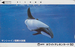 Télécarte Japon / 110-011 - ANIMAL - BALEINE ORQUE - ORCA WHALE  Japan Phonecard - 331 - Delfines