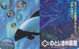 Télécarte Japon / 110-011 - ANIMAL - - BALEINE ORQUE / Série Dressage 2 - ORCA WHALE Japan Phonecard - 333 - Delfines
