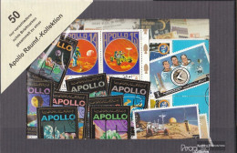 Motives 50 Different Apollo Space Stamps - Collections