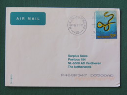 New Zealand 2001 Cover To Holland - Marine Snake - Covers & Documents