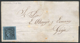 ARGENTINA: GJ.1, Franking An Entire Letter Sent From Mburucuyá To Goya On 11/JUL/1859, With Typical Pen Cancel Of Origin - Corrientes (1856-1880)