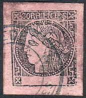 ARGENTINA: GJ.9, Dark Rose-lilac, Type 4, Very Wide Margins, With The Rare Double Circle Cancel Of MERCEDES, Excellent Q - Corrientes (1856-1880)