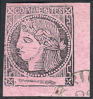 ARGENTINA: GJ.11, Bright Lilac-rose (rare Color!!), With Corrientes Datestamp, Very Fine! - Corrientes (1856-1880)
