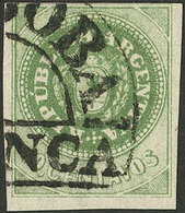 ARGENTINA: GJ.8A, 10c. OLIVE Green, Used In Córdoba, VF, Rare Color! - Used Stamps