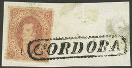 ARGENTINA: GJ.20, 3rd Printing On Fragment With Cmpl. Straightline Framed "CORDOBA" Cancel, Fantastic!" - Used Stamps
