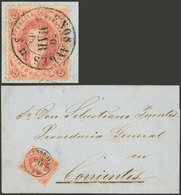ARGENTINA: GJ.20, 3rd Printing, Absolutely Superb Example Franking A Folded Cover Sent From Buenos Aires To Corrientes O - Used Stamps
