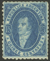 ARGENTINA: GJ.24, 15c. Blue Mint WITH ORIGINAL GUM (+50%), VF Quality! - Usados