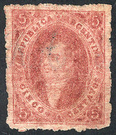 ARGENTINA: GJ.25fh, 4th Printing, With Combination Of Varieties: Very Thin Paper And Ribbed In Both Directions ("hessian - Usati