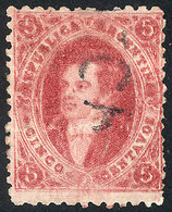 ARGENTINA: GJ.33b, 7th Printing Perforated, Partial DOUBLE IMPRESSION Variety (left Half), With Perforations All Around, - Used Stamps