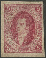 ARGENTINA: GJ.E10, 1863 5c. Rose-carmine, Proof Printed In London, Altered To Forge A Stamp Of 5c. Imperforate, All The  - Nuovi