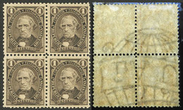 ARGENTINA: GJ.99, 1c. Velez Sarsfield, Block Of 4 WITH Globes Watermark In The 4 Stamps, MNH (+50%), Superb And Rare, Lo - Unused Stamps