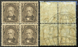 ARGENTINA: GJ.99, 1c. Velez Sarsfield, Block Of 4 WITH Globes Watermark In The 4 Stamps, MNH (+50%), Superb And Rare, Lo - Ongebruikt