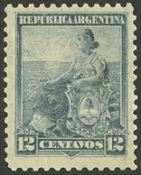 ARGENTINA: GJ.265, 1899 12c. Light Blue Seated Liberty, COMPOUND PERF 11½x12, MNH, Superb, Extremely Rare! - Unused Stamps