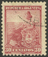 ARGENTINA: GJ.270, 1899 30c. Rose Seated Liberty, COMPOUND PERF 12x11½, VF Quality, Very Rare! - Nuovi