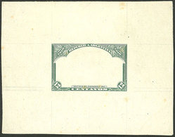 ARGENTINA: GJ.307, 12c. National Congress, Proof Of The Frame In Green On Paper Of Glazed Front, Adopted Design, VF Qual - Nuovi