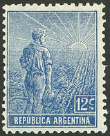 ARGENTINA: GJ.380, 1915 Plowman 12c. Italian Paper With Vertical Honeycomb Wmk, Perf 13½, MNH (+50%), Superb! - Nuovi