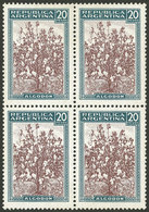 ARGENTINA: GJ.772, 1935 20P. Cotton On CHALKY PAPER, Rare MNH Block Of 4 (+50%), Superb, Catalog Value US$1,200 - Nuovi