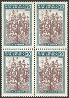 ARGENTINA: GJ.772, 1935 20P. Cotton On CHALKY PAPER, Rare MNH Block Of 4 (+50%), Superb, Catalog Value US$1,200 - Nuevos