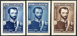 ARGENTINA: GJ.854, 1941 General Juan Lavalle, 3 PROOFS In Different Colors, VF Quality! - Nuovi