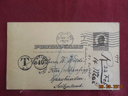 Entier Postal De 1909 à Destination De Graubünden Suisse -taxe En Supplément- - 1901-20