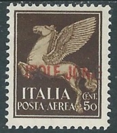 1941 ISOLE JONIE POSTA AEREA 50 CENT MH * - RA20-5 - Islas Jónicas