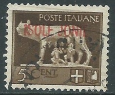 1941 ISOLE JONIE USATO LUPA 5 CENT - RA16 - Ionian Islands