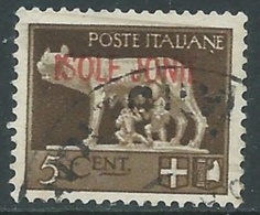 1941 ISOLE JONIE USATO LUPA 5 CENT - RA16 - Isole Ionie