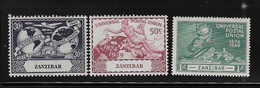 Zanzibar 1949 UPU Universal Postal Union 3v MLH - Zanzibar (...-1963)