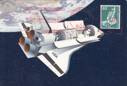 1981 German NASA And ESA   Space Shuttle Columbia STS-1  Commemorative Post Card - Amérique Du Nord