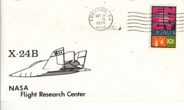 1974 USA  NASA Flight Research Center X-24B Flight Commemorative Cover - Amérique Du Nord