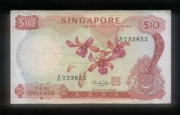 Singapore Orchids Series $10 HSS Sign W/ Seal CURRENCY MONEY BANKNOTE (#44) - Singapour