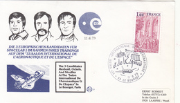 1979 France Space Shuttle The 3 Candidates Merbold,Ockels And Nicollier  Commemorative Cover - Amérique Du Nord