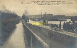 Paris, Crue De 1910, Quai Et Port St Bernard, Ligne Orsay-Austerlitz, Beau Visuel Peu Courant - La Crecida Del Sena De 1910