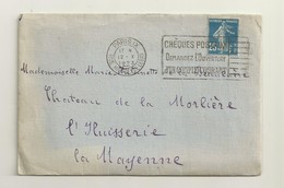 FLAMME  CHEQUES POSTAUX  OBLITERATION PARIS IX  RUE HIPPOLYTE LEBAS  12/10/1923 - Oblitérations Mécaniques (flammes)