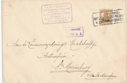 751/29 - Etappen GENT - Enveloppe 2 Censures Sur TP Etapes - KORTRIJK 1917 - Cachet Vansteenkiste , Assurances Antverpia - OC26/37 Etappengebiet