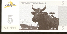 Latvia Ventspils - 5 VENTI Coupon -  Cow Parade Ship Cargo Vessel - Lettland