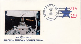 1992 USA  Space Shuttle Atlantis STS-46 Commemorative Cover - América Del Norte