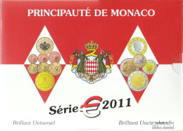 Monaco 2011 Stgl./unzirkuliert Amtlicher Kursmünzensatz Stgl./unzirkuliert 2011 EURO-Folder - Monaco